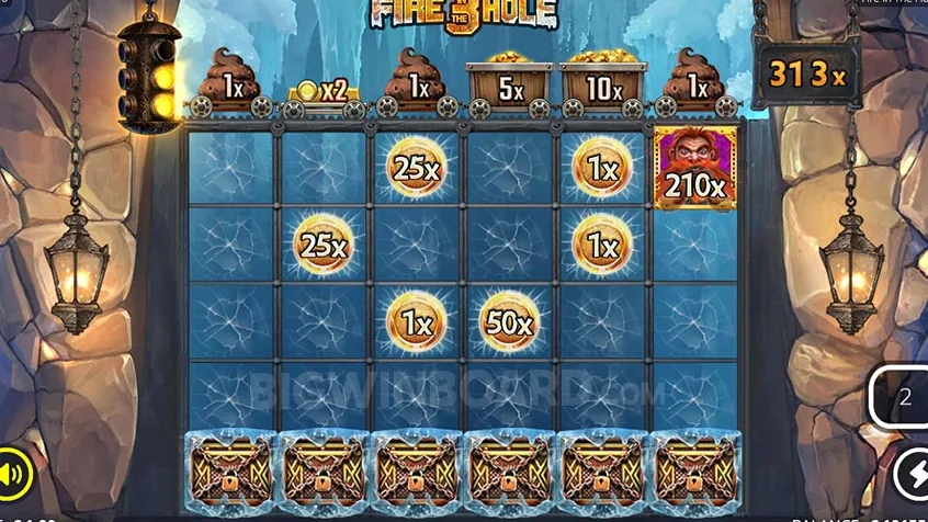 xBomb Wild Multiplier in actie tijdens een kettingreactie.